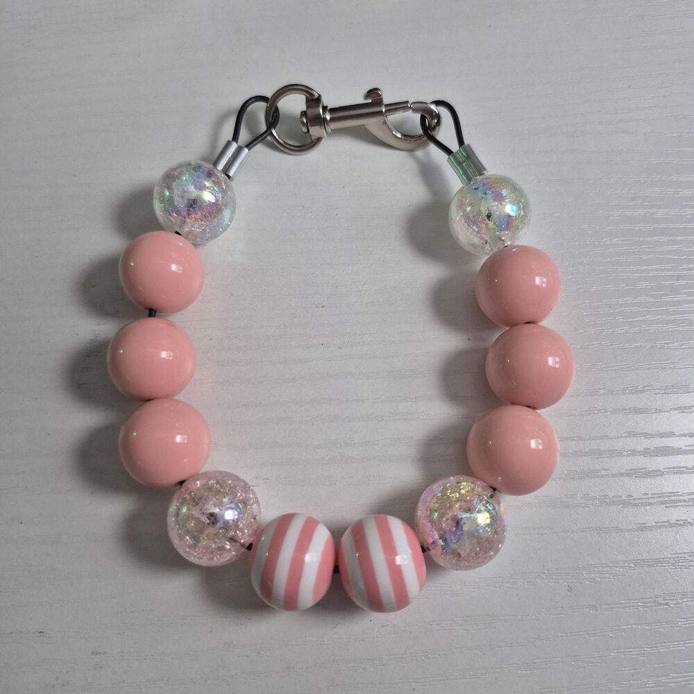 Handmade Statement Beaded Dog Puppy Collar Necklace Jewelry Durable Acrylic 13"